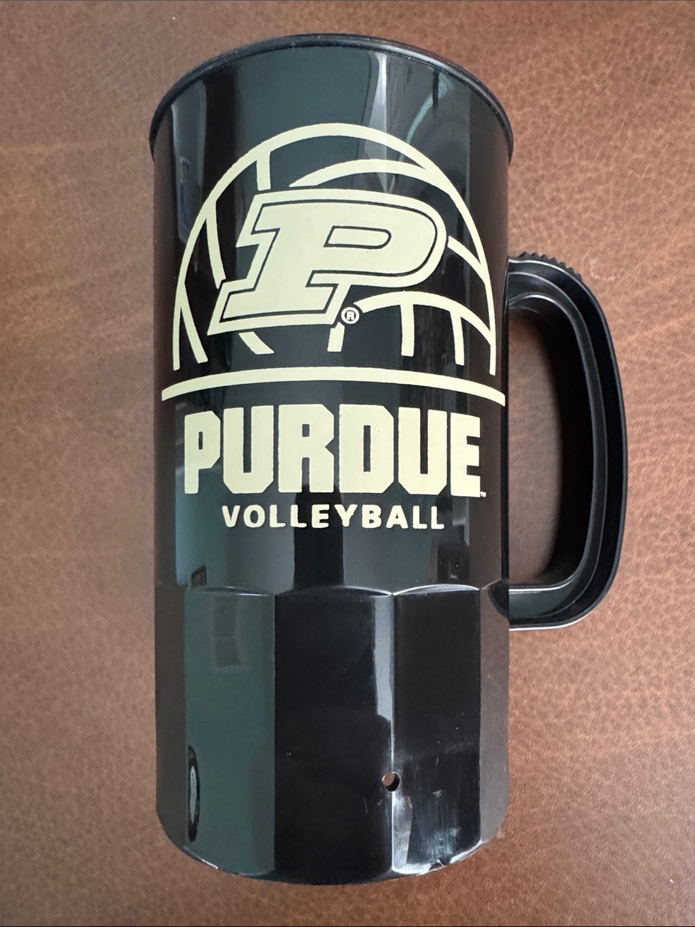 Purdue Volleyball Black Travel Mug